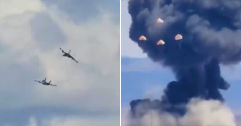 Dramatic video captures pilots ejecting seconds before fighter jets crash at Idaho show