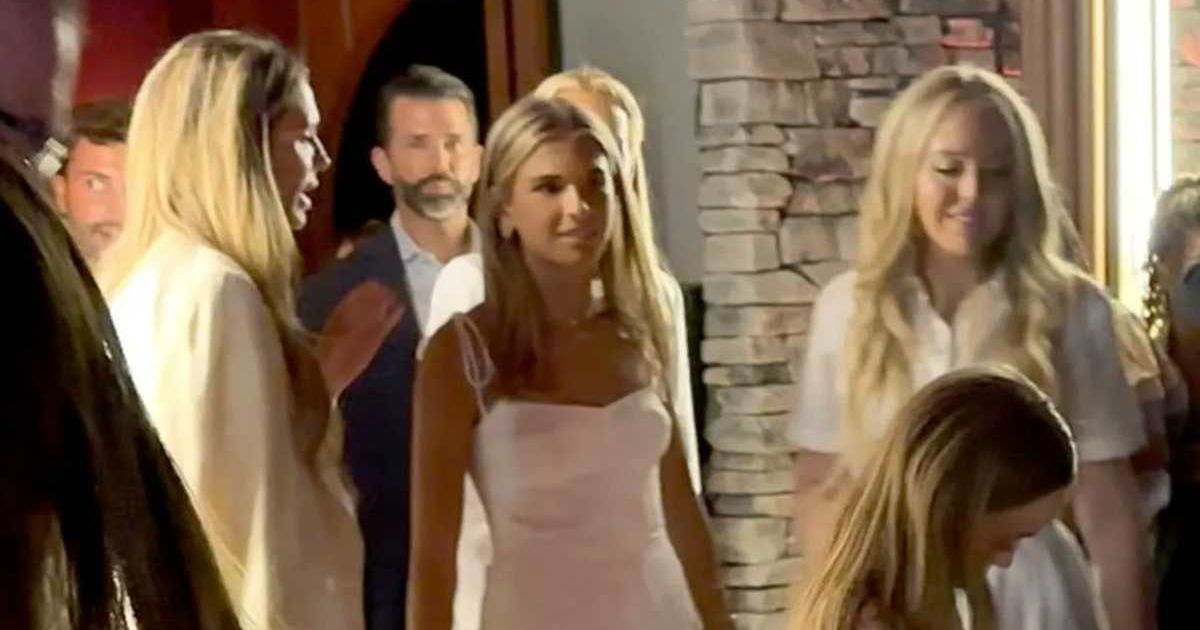 Kai Trump wore a white minidress and silver heels while celebrating with Donald Trump Jr and Vanessa Trump at a Florida restaurant (Keeping Up With The Trumps/X)