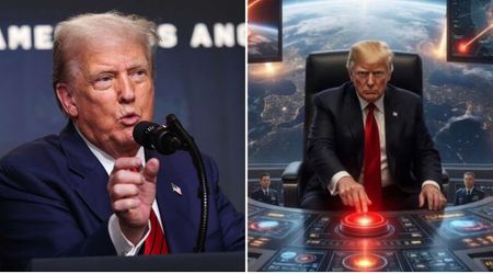 Donald Trump shares AI-generated Space Force image showing missile strikes on Earth
