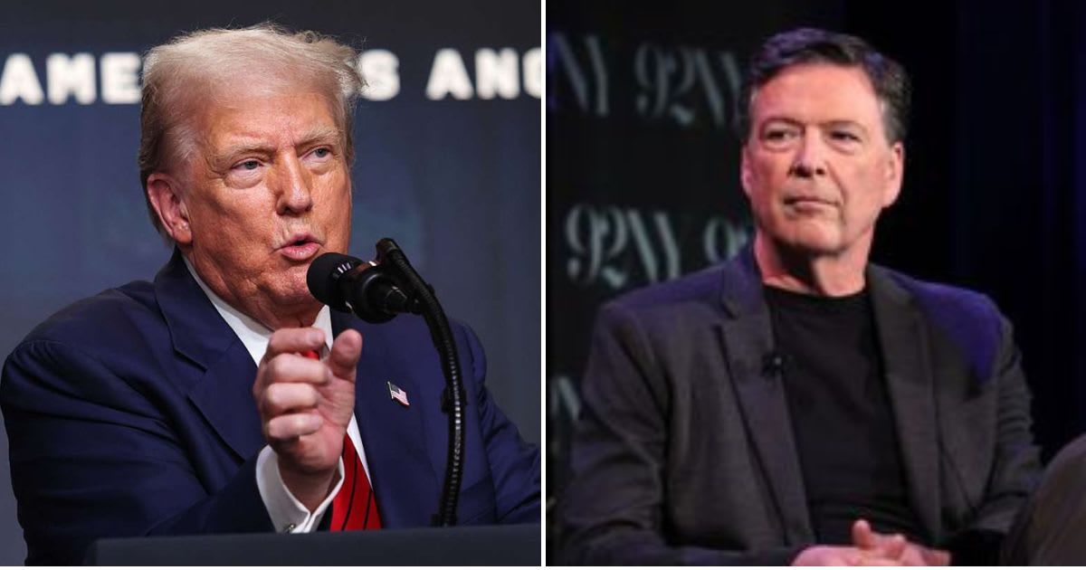 Former FBI Director James Comey faced backlash from allies of President Donald Trump after posting a seashell image reading '86 47', which critics interpreted as a threat (Win McNamee/Getty Images, Dia Dipasupil/Getty Images)