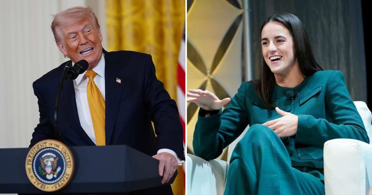 A Facebook post claimed Caitlin Clark rebuked Donald Trump after he allegedly called her an 'offender of Jesus' (AP Photo, Getty Images)
