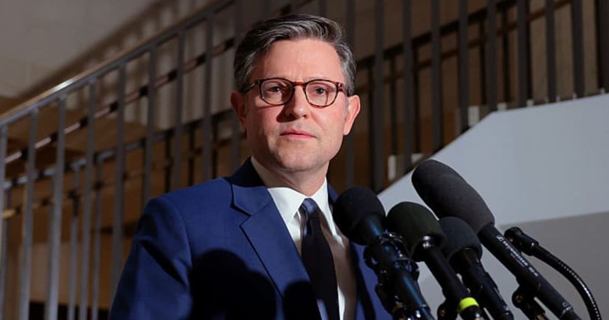 A viral post claimed that House Speaker Mike Johnson urged limiting the release of the Epstein files to avoid 'permanent damage to the political system' (Getty Images)