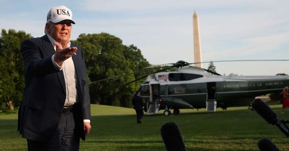 President Donald Trump is reportedly considering building a permanent helipad on the South Lawn of the White House (Getty Images)
