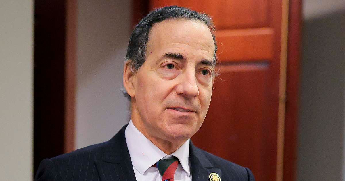 Rep. Jamie Raskin (D-MD) speaks with reporters in the US Capitol on February 10, 2026, in Washington, DC. House Democrats had gathered for a weekly caucus meeting Tuesday morning (Heather Diehl/Getty Images)