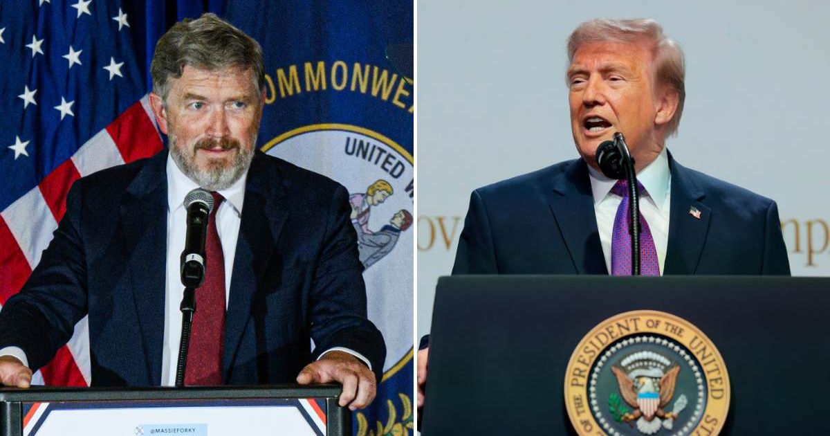 Trump-backed candidate Ed Gallrein defeated seven-term incumbent Thomas Massie in Kentucky’s Republican primary (Chip Somodevilla/Getty Images, AP Photo/Carolyn Kaste)