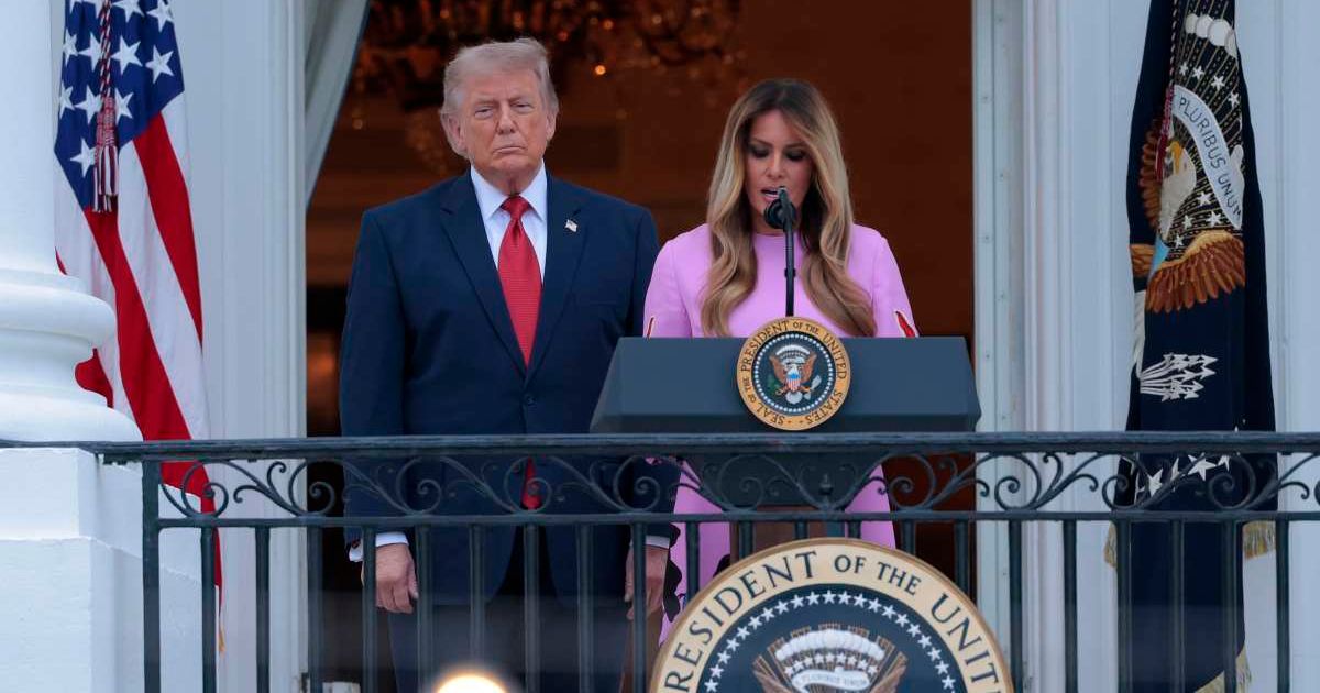 At a Congressional Picnic held on the South Lawn of the White House on May 19, President Donald Trump drew attention for his remarks about first lady Melania Trump after she addressed the gathering (Getty Images)