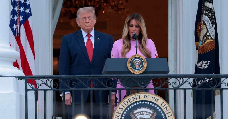 Trump jokes he ‘hates’ following Melania as it makes him look ‘not so great’