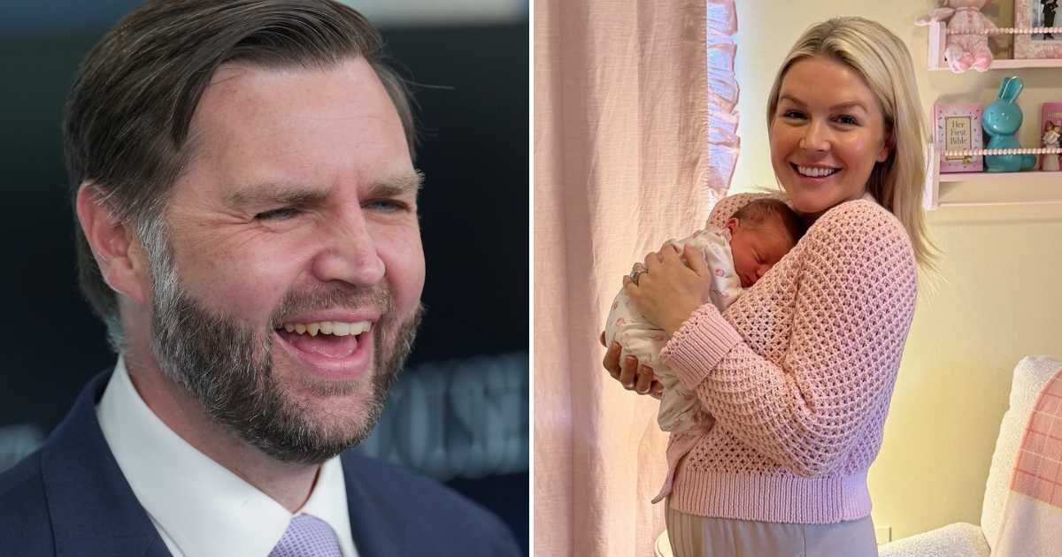 JD Vance sparked laughter in the White House briefing room after joking that Karoline Leavitt should temporarily take over his job when his wife, Usha Vance, gives birth later this summer (AP Photo/Jacquelyn Martin, Karoline Leavitt/ X)