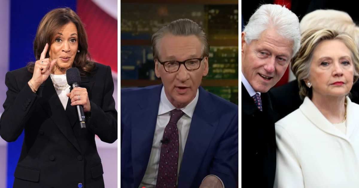 Bill Maher slammed Kamala Harris and the Clintons for avoiding his show amid his growing criticism of Democrats (Screenshot/YouTube and Getty Images)