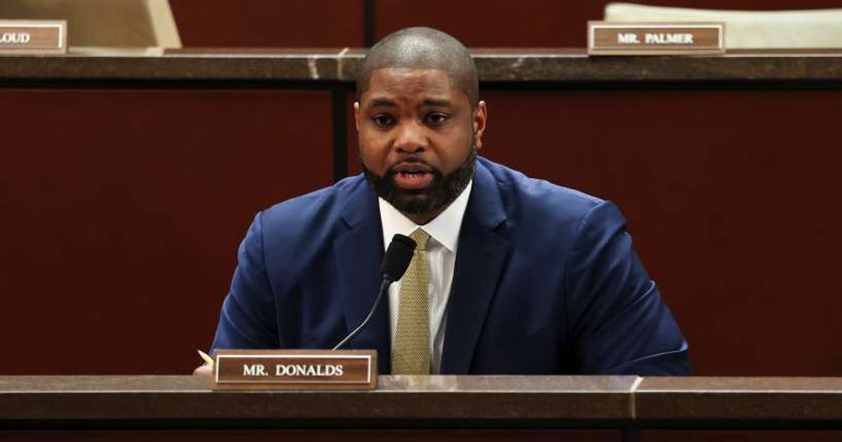Byron Donalds faced backlash after a viral X video appeared to show him defending insider trading (Getty Images)
