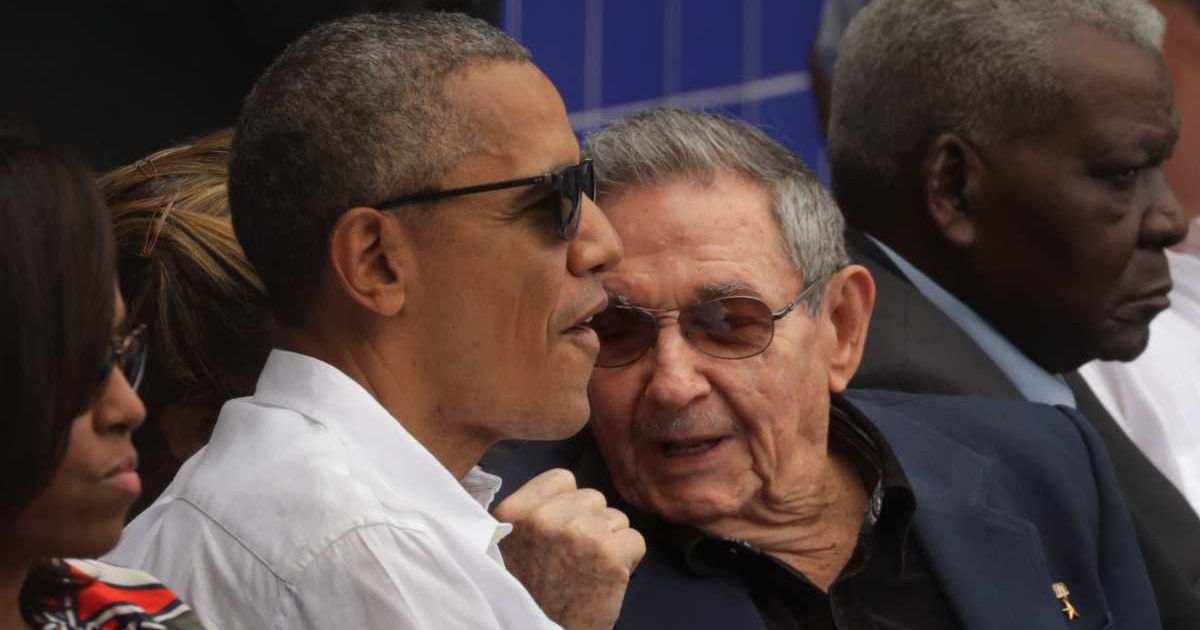 Barack Obama met Raul Castro during his Cuba trip, the first visit by a sitting US president in 88 years (Getty Images)