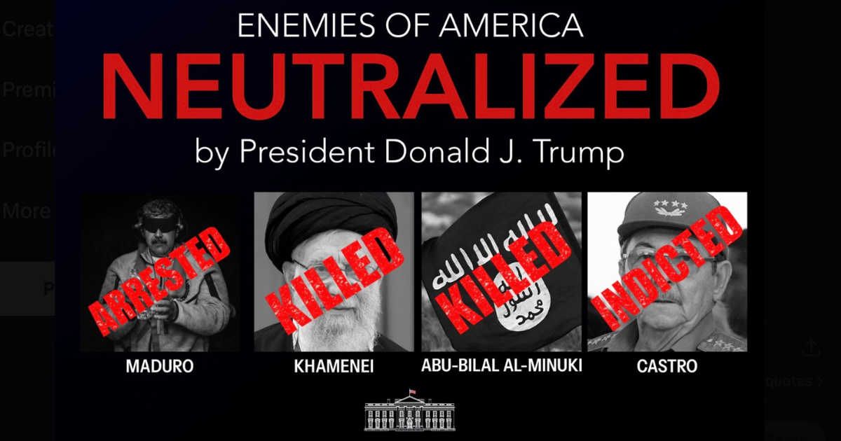 White House shares dramatic Donald Trump ‘enemies neutralized’ graphic online (@WhiteHouse/X)
