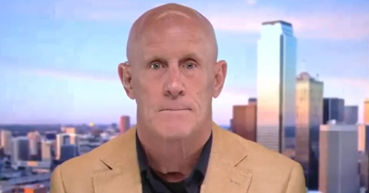 A retired US Navy Vice Admiral Robert Harward’s recent Fox News appearance sparked viral speculation online, with some social media users claiming he appeared to be wearing a mask (Screengrab/Fox News)
