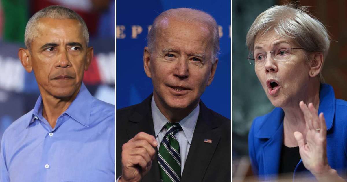 Social media posts alleged Joe Biden admitted Barack Obama and Elizabeth Warren played a major role in leading the White House during his term (Getty Images)
