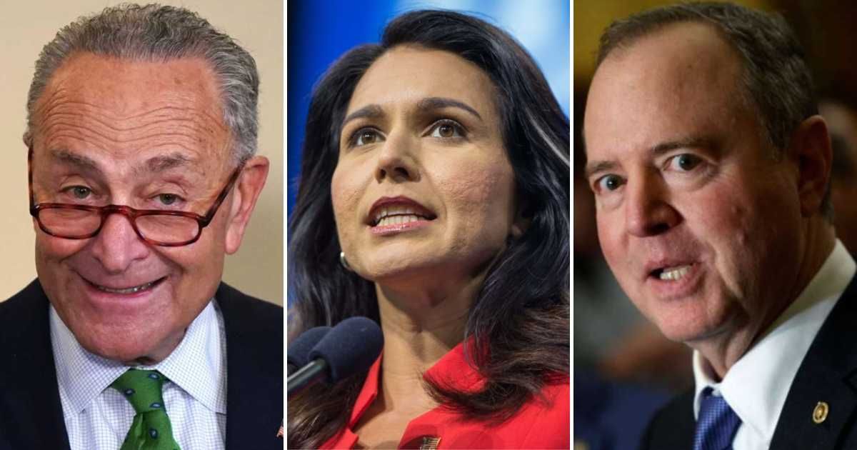 Senate Democrats Chuck Schumer and Adam Schiff criticized Tulsi Gabbard’s tenure as Director of National Intelligence shortly after she announced her resignation on May 22 (Getty Images)