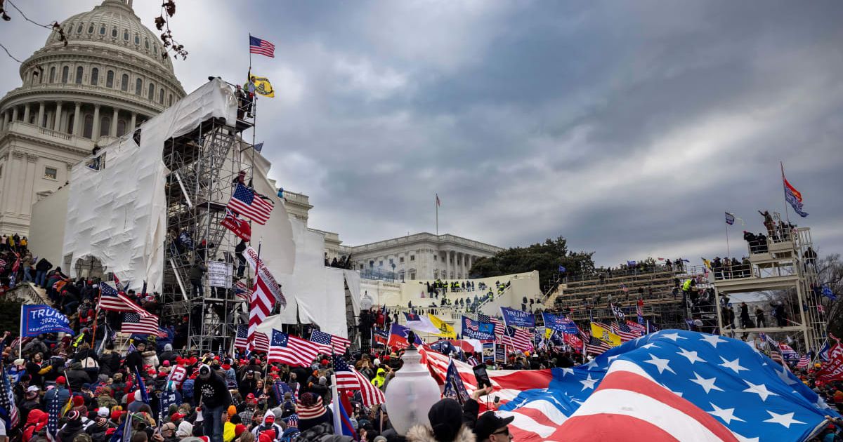 Trump supporters clash with police and security forces as people try to storm the US Capitol on January 6, 2021 in Washington, DC (Brent Stirton/Getty Images)