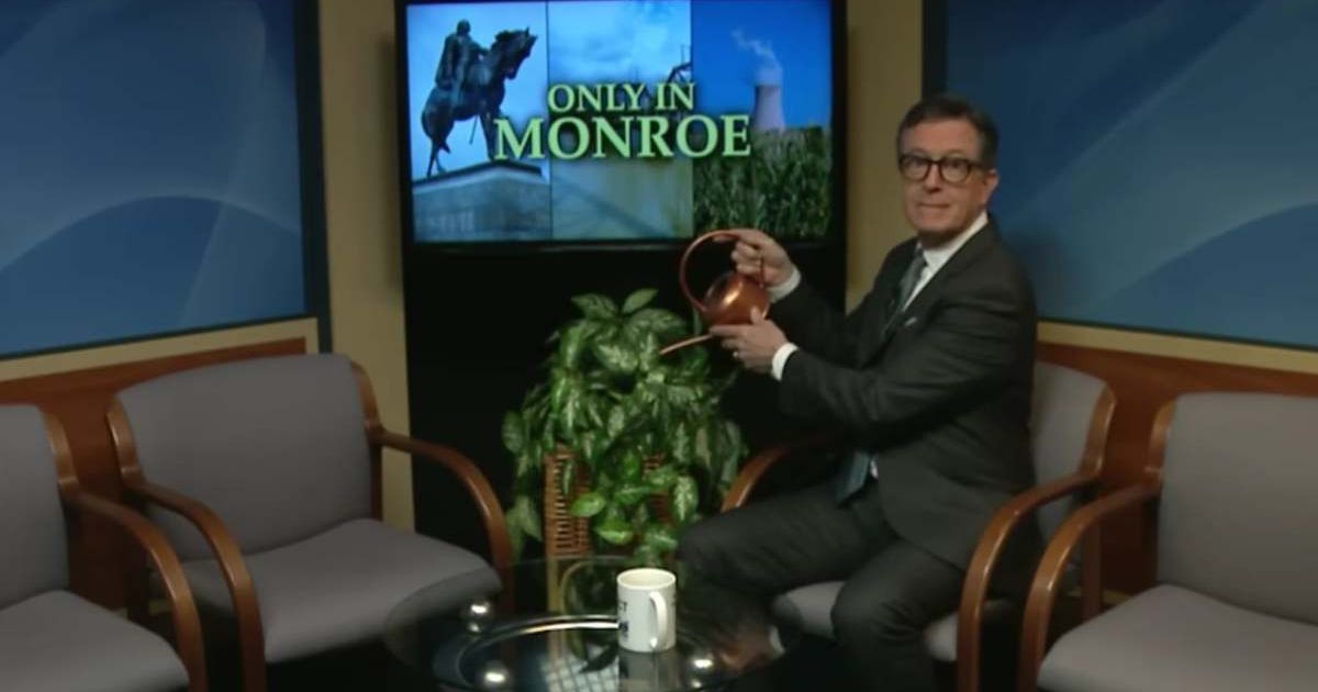 Stephen Colbert mocked CBS and warned Byron Allen during his first TV appearance after exiting 'The Late Show' (@MonroeCommunityMedia/ youtube)