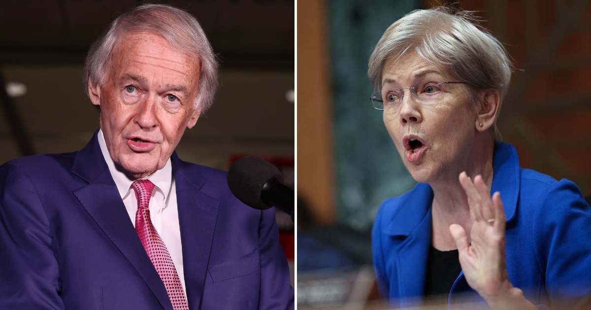 A viral social media post claimed that Sen Ed Markey broke ranks with fellow Democrats by demanding that Sen Elizabeth Warren resign over an alleged autopen scandal (Getty Images)