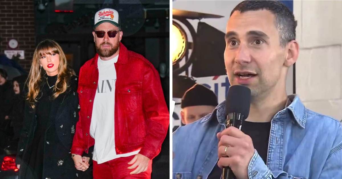Jack Antonoff was seen dodging questions about Taylor Swift and Travis Kelce’s rumored wedding during a TV appearance (Getty Images, Screengrab/@SpotifySwiftie/X)