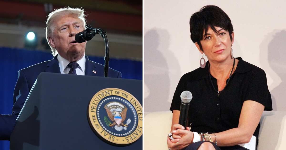 A social media rumor claims Donald Trump has awarded Ghislaine Maxwell $25 million from his 'anti-weaponization' slush fund (AP Photo, Getty Images)