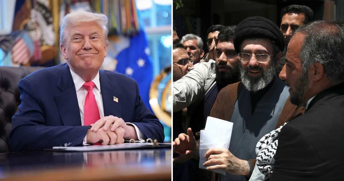 A social media post claimed Iran said it did not trust Donald Trump because he frequently changed his stance (Getty Images, AP Photo)