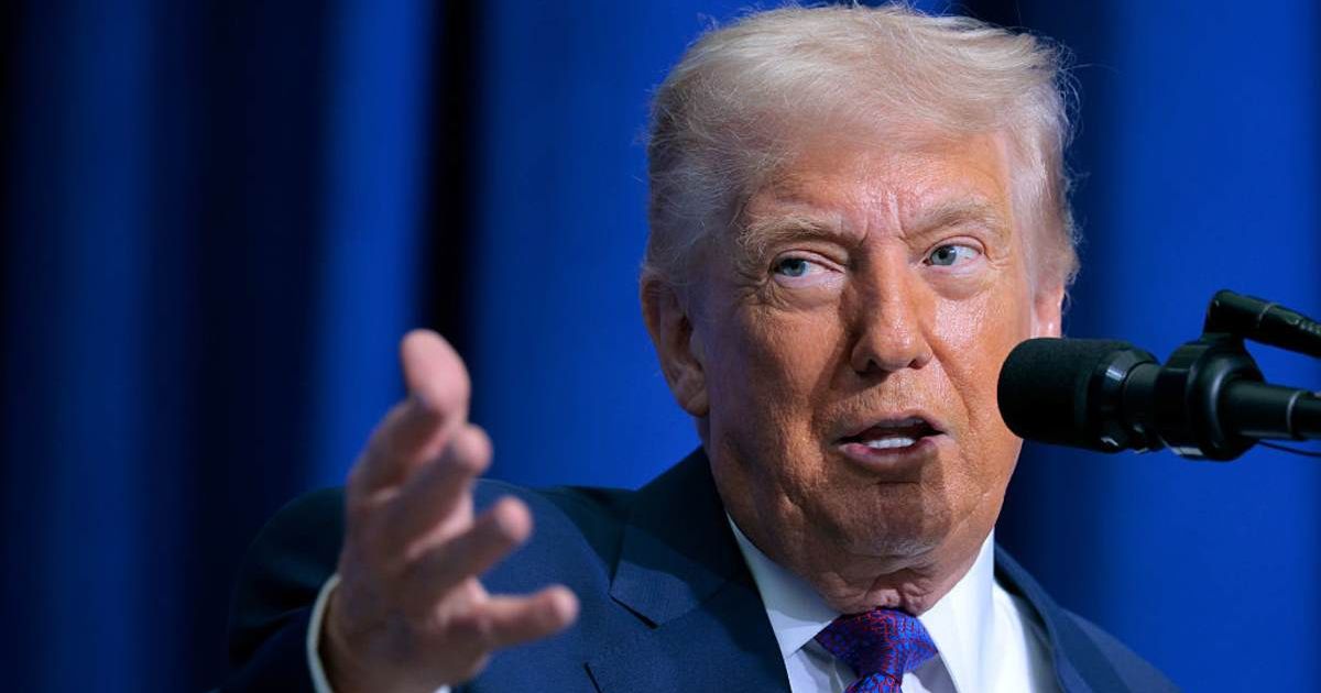In a lengthy Truth Social post, Trump said he was 'mandatorily requesting' that nations sign the Abraham Accords as part of what he called an 'unparalleled World Coalition' (Getty Images) 