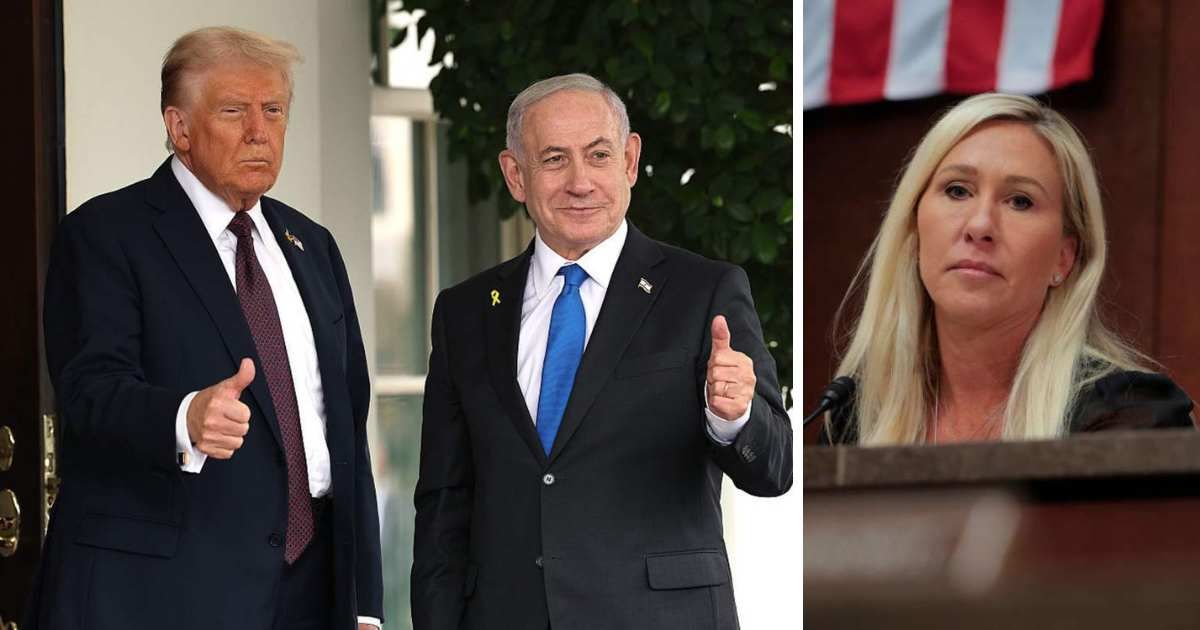 Marjorie Taylor Greene didn’t hold back as she ripped into Israeli Prime Minister Benjamin Netanyahu for sharing an AI-generated image with President Donald Trump (Getty Images)