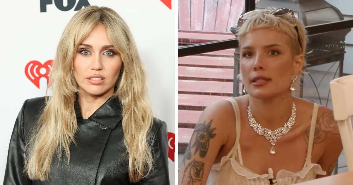 Halsey shared how Miley Cyrus abruptly left her chaotic house party after police arrived outside (Screengrab/Friends Keep Secrets/YouTube, Getty Images)