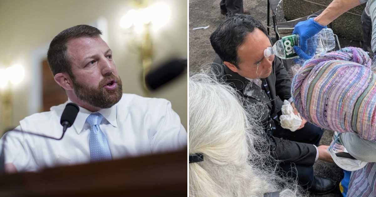 Markwayne Mullin criticizes Andy Kim over ICE protest pepper spray incident, says senator had no reason to be there (Getty Images, X/@EricLDaugh)