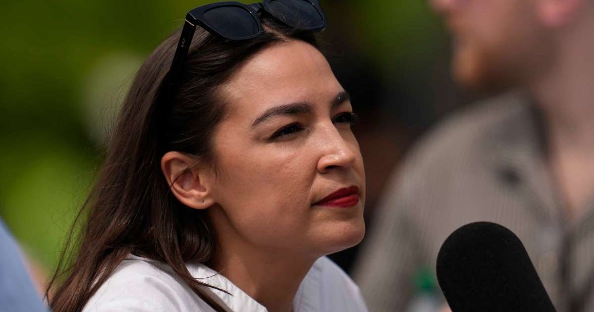 Rep. Alexandria Ocasio-Cortez, D-NY, speaks during a voting rights rally, Saturday, May 16, 2026, in Montgomery, Ala (AP Photo/Mike Stewart) 