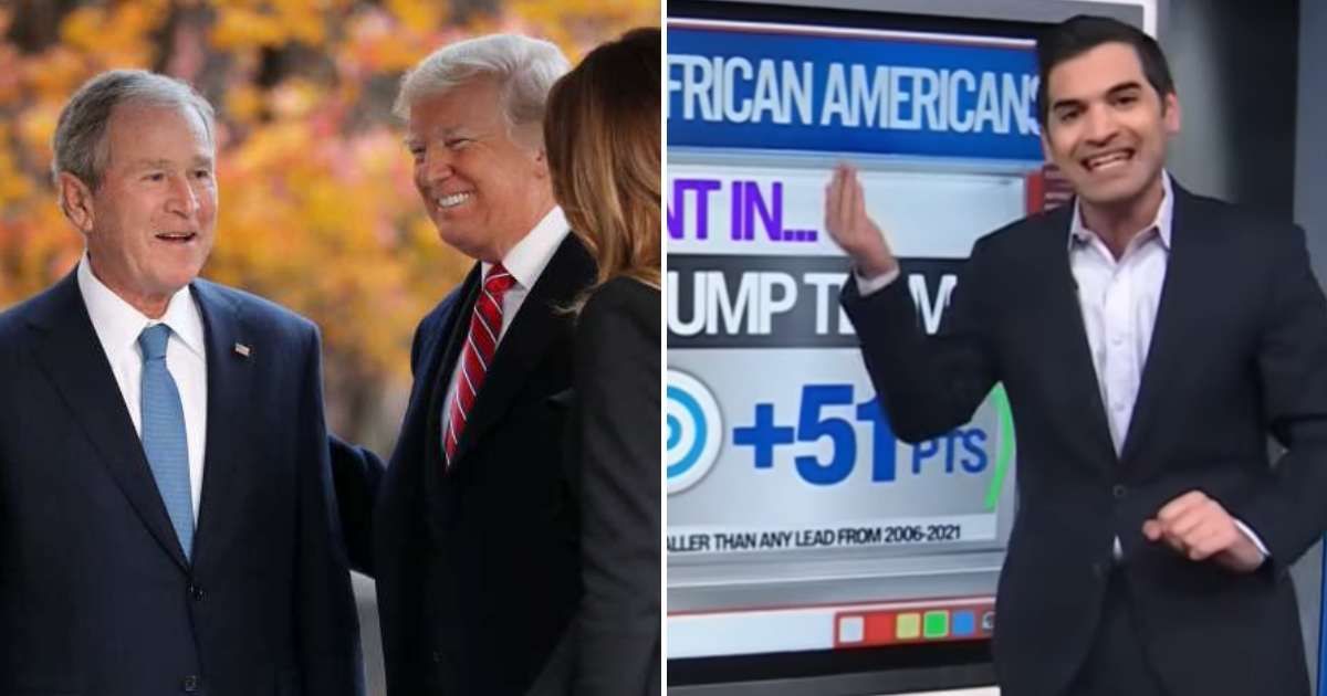 CNN data analyst Harry Enten said former President George W Bush's influence over the GOP had faded as Republican voters shifted toward President Donald Trump (Getty Images, Screengrab/CNN/YouTube)