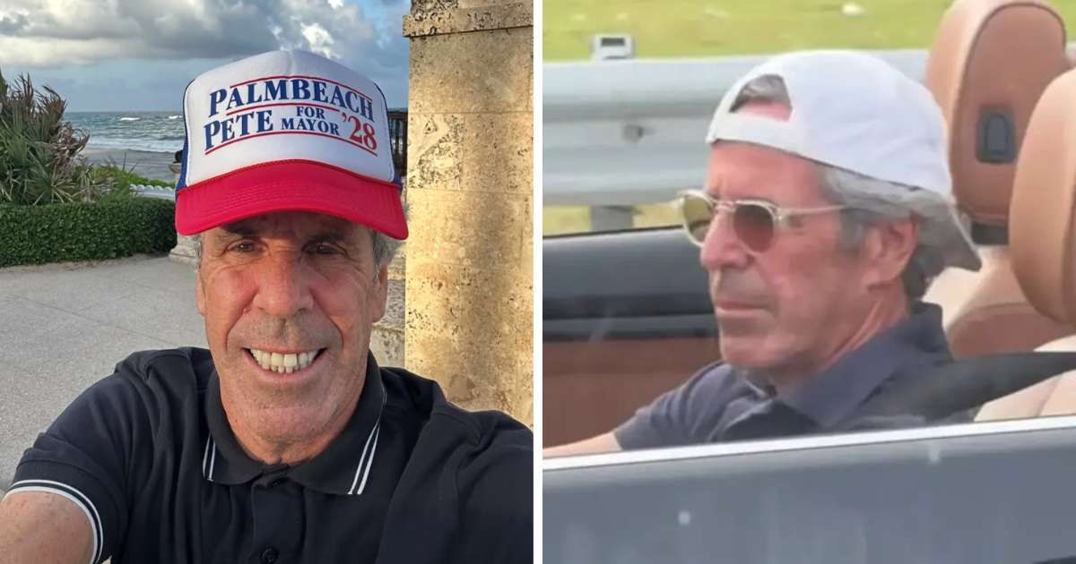 Jeffrey Epstein lookalike Peter Simel is attempting to turn his viral fame into a mayoral campaign (@not_jeffepstein/X, @real.palmbeach.pete/Instagram)