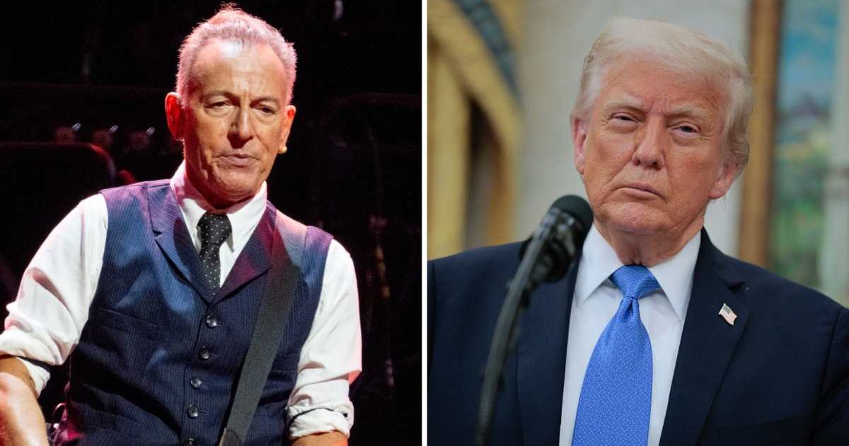  Bruce Springsteen used his Washington concert to accuse Trump of being a 'reckless, racist, incompetent, treasonous president' (Getty Image)