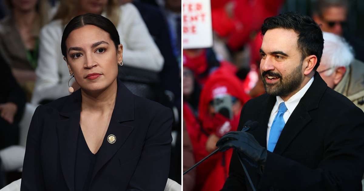 Social media rumors claimed Alexandria Ocasio-Cortez's poll numbers were falling because of her association with Zohran Mamdani (Getty Images)