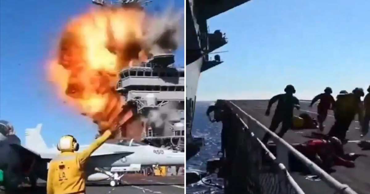 A viral video claims to show a US attack on an Iranian drone carrier (@Netanyahu_News/X)