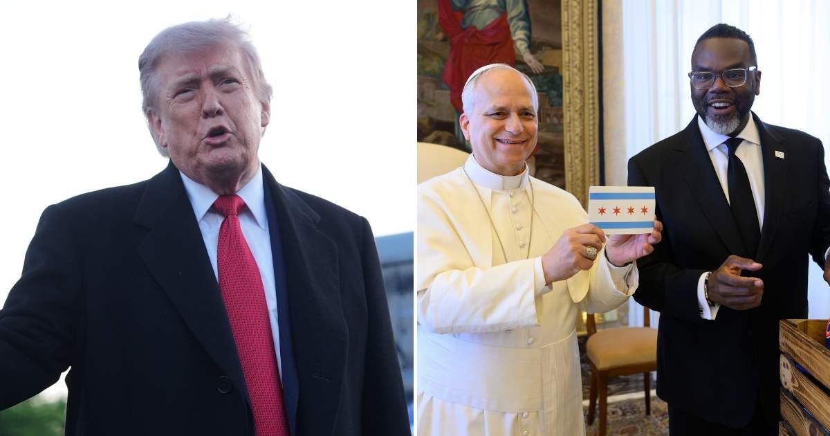 Trump blasts Pope Leo XIV on Truth Social for meeting with Chicago Mayor (@ChicagosMayor/X, AP Photo/Mark Schiefelbein)