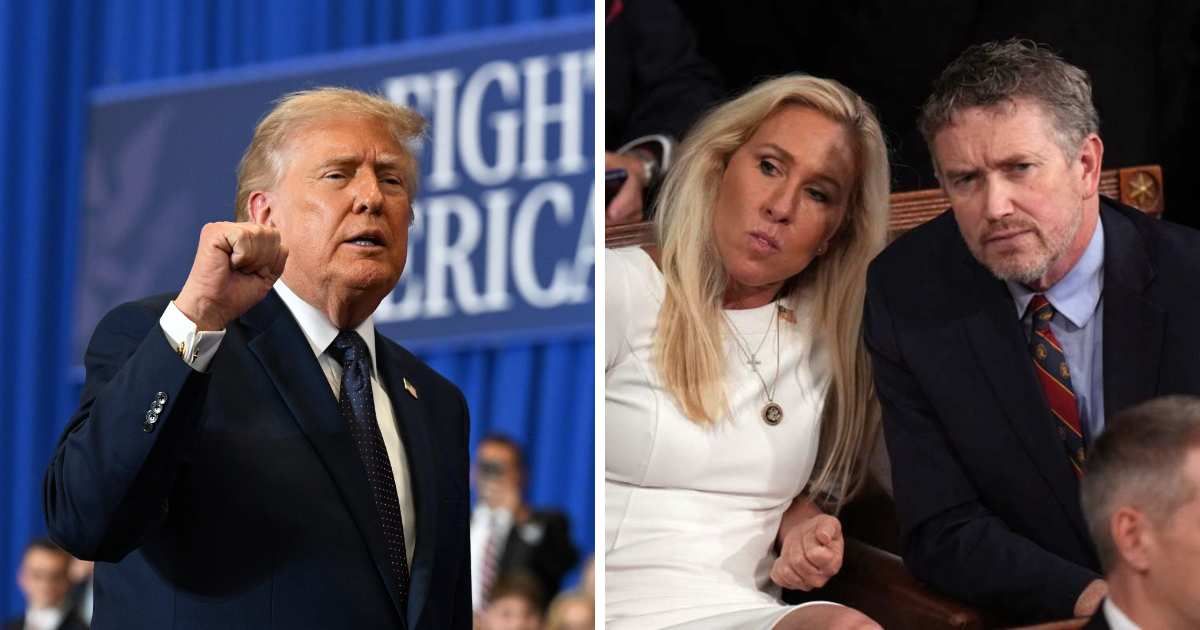 Donald Trump mocked Thomas Massie and Marjorie Taylor Greene as dissent grows within Republican ranks and criticism of his MAGA movement intensifies (Getty Image)