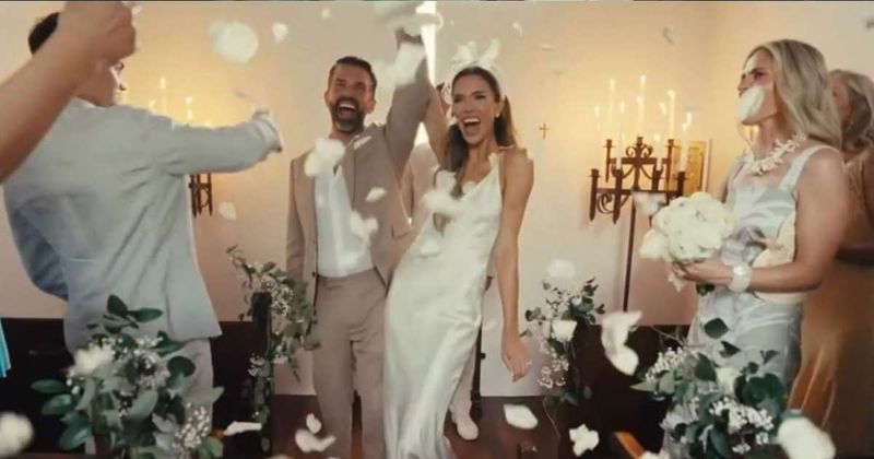 Donald Trump Jr offers intimate look at Bahamas wedding with Bettina Anderson in romantic video
