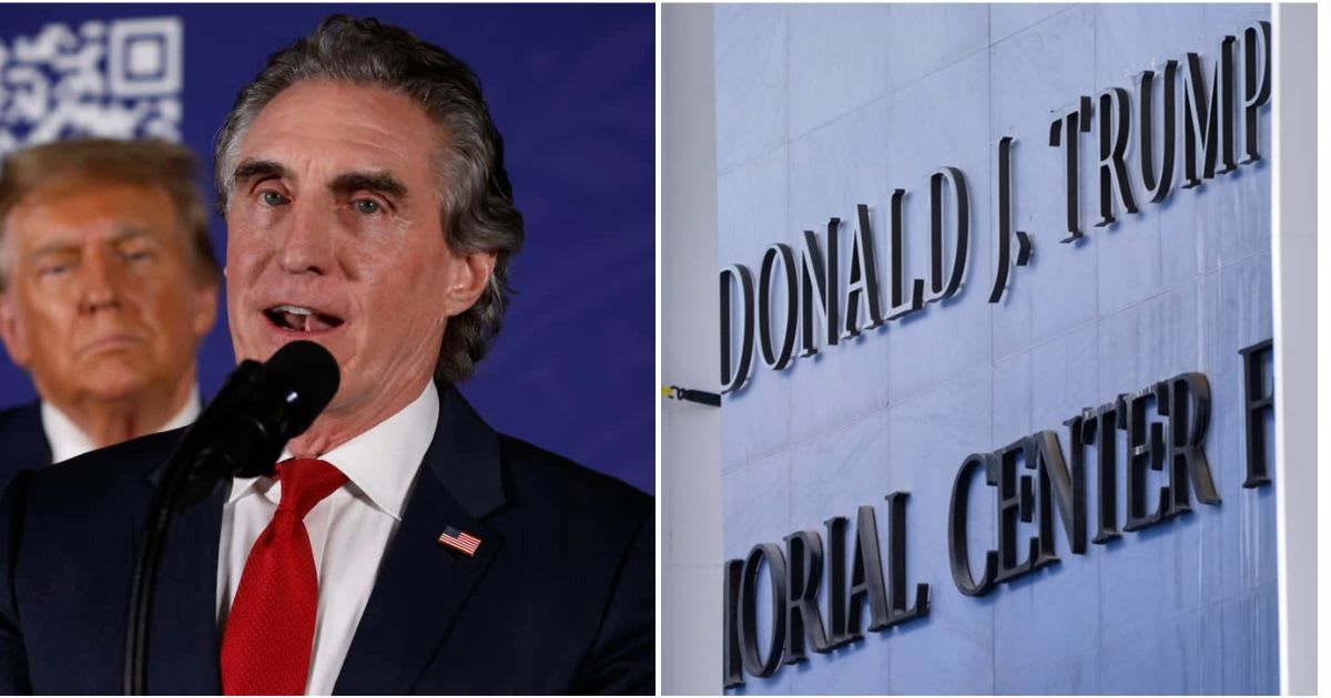 Interior Secretary Doug Burgum suggested the administration could continue challenging a court order requiring President Donald Trump's name to be removed from the Kennedy Center (Chip Somodevilla/Getty Images, AP Photo/Jacquelyn Martin)