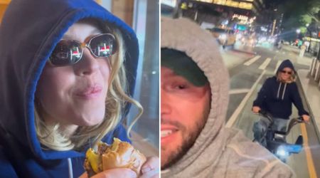 Sydney Sweeney goes undercover as Scooter Braun takes her to Times Square for first time
