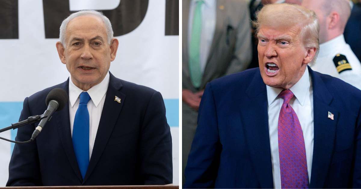 A US official said Donald Trump told Benjamin Netanyahu he was protecting him and blamed Israel's actions for growing public backlash (Getty Images)