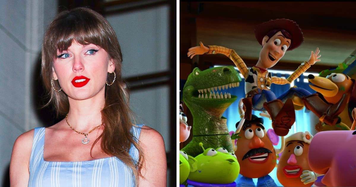 Taylor Swift revealed the new track for 'Toy Story 5' after an online countdown (Screengrab/@Disney/Pixar, Getty Images)
