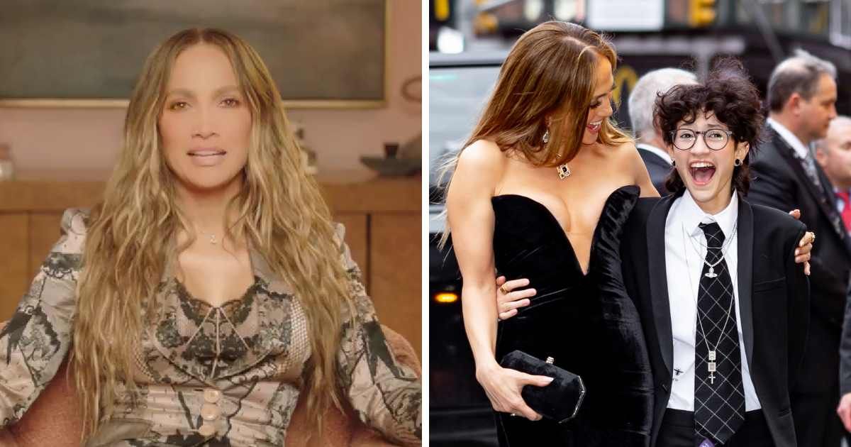 Jennifer Lopez's child, formerly known as Emme Muniz, has revealed that their new name is Oskar Jacob (Screengrab/Instagram, Getty Images)