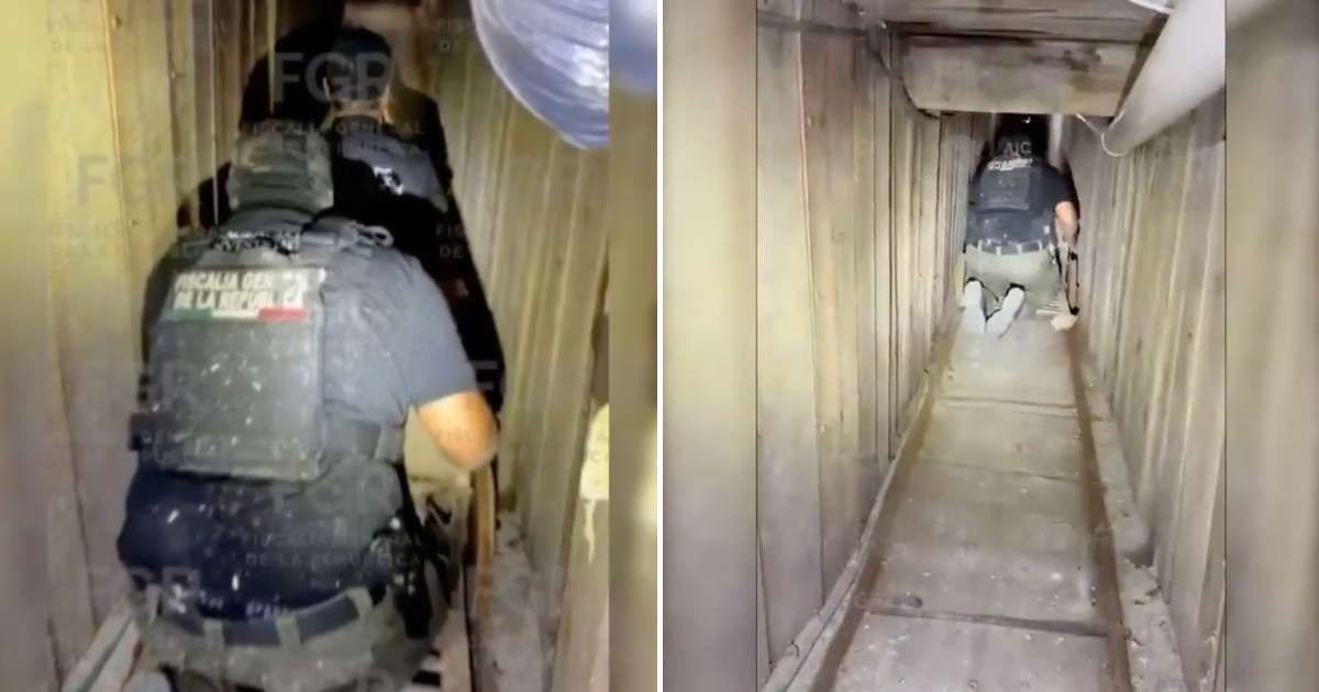 Mexican authorities uncovered a tunnel linking Tijuana and San Diego, suspected of aiding firearms, explosives, and narcotics trafficking (@FGRMexico/X)