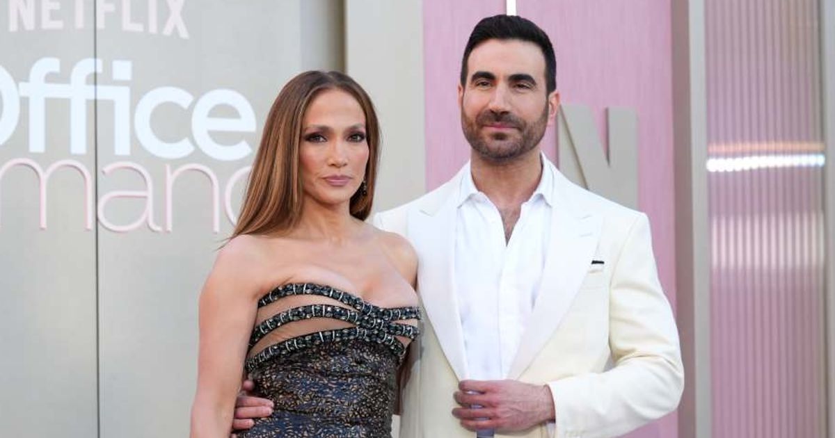 Jennifer Lopez addressed rumors linking her to Brett Goldstein while promoting 'Office Romance' during a television appearance (AP Photos)