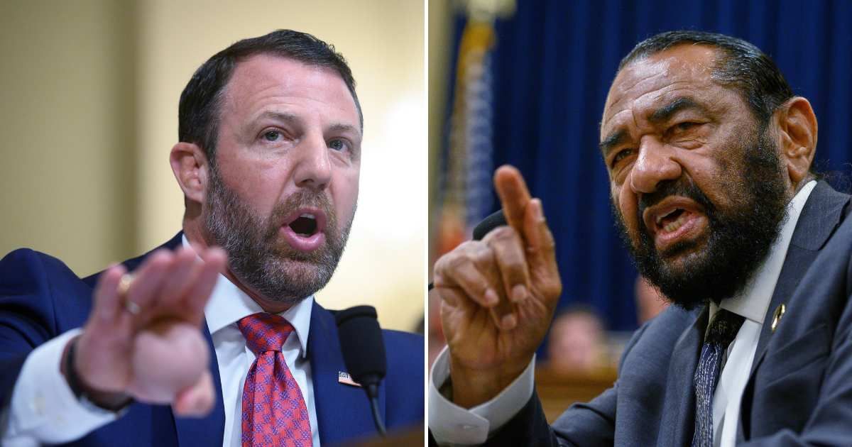 Rep. Al Green and DHS Secretary Markwayne Mullin exchanged sharp words during a heated House hearing that required intervention from committee leadership (AP Photos)