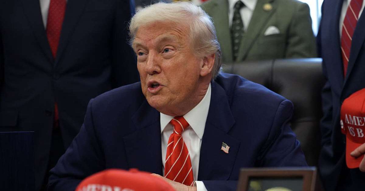 President Donald Trump alleged election fraud in California and urged Senate Republicans to pass stricter voting laws under the SAVE America Act (Getty Images)