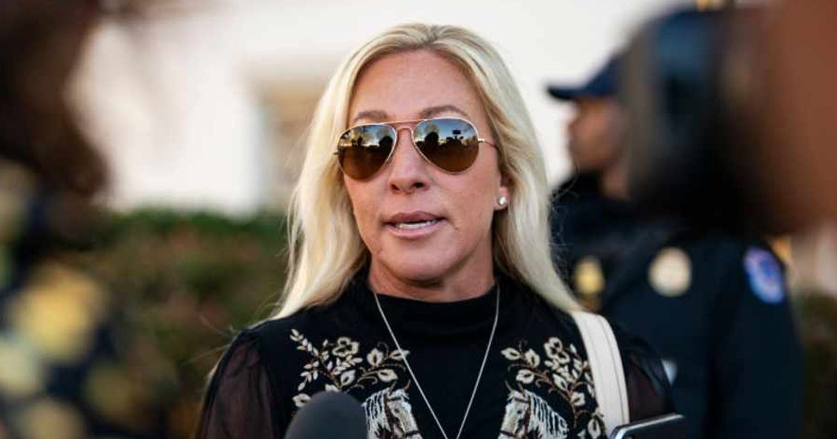 As per a viral post, Acting Attorney General Todd Blanche said there is credible evidence that Marjorie Taylor Greene accepted large bribes to betray Donald Trump and the Republican Party (Getty Images)