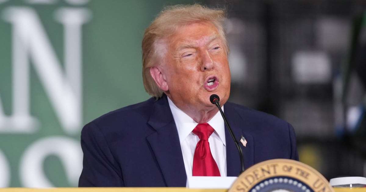 President Donald Trump told a crowd of Wisconsin farmers that he envied their lifestyle during an event highlighting agricultural initiatives (AP Photo/Mark Schiefelbein)
