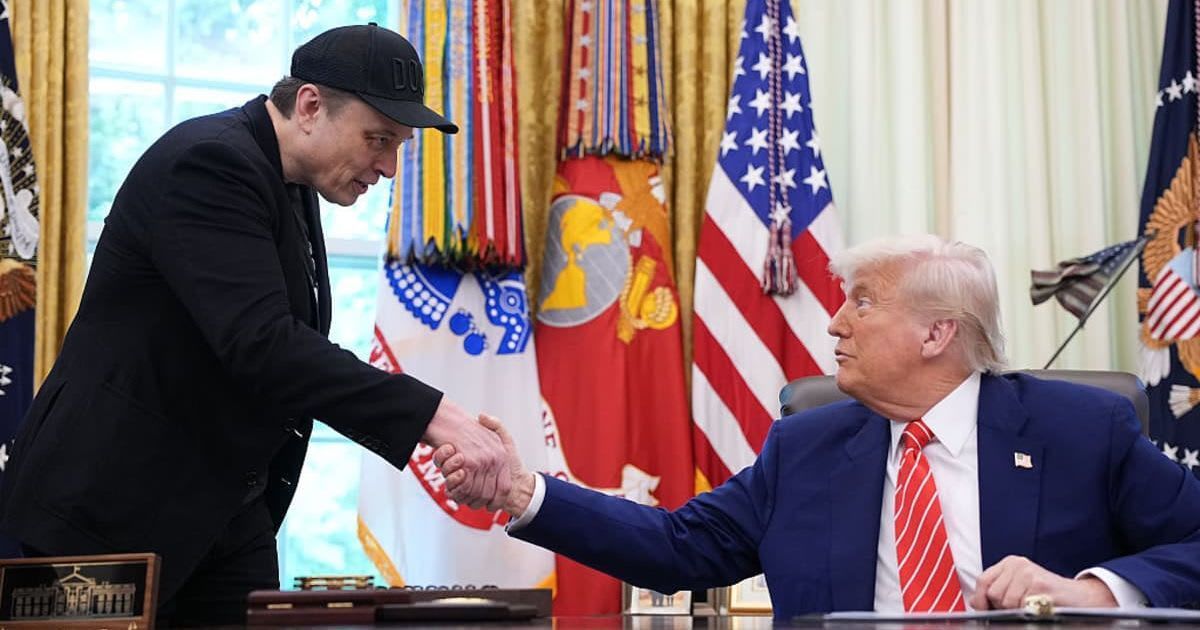 While acknowledging their past disagreements, President Donald Trump suggested that the tension between him and Elon Musk has largely subsided (Getty Images)